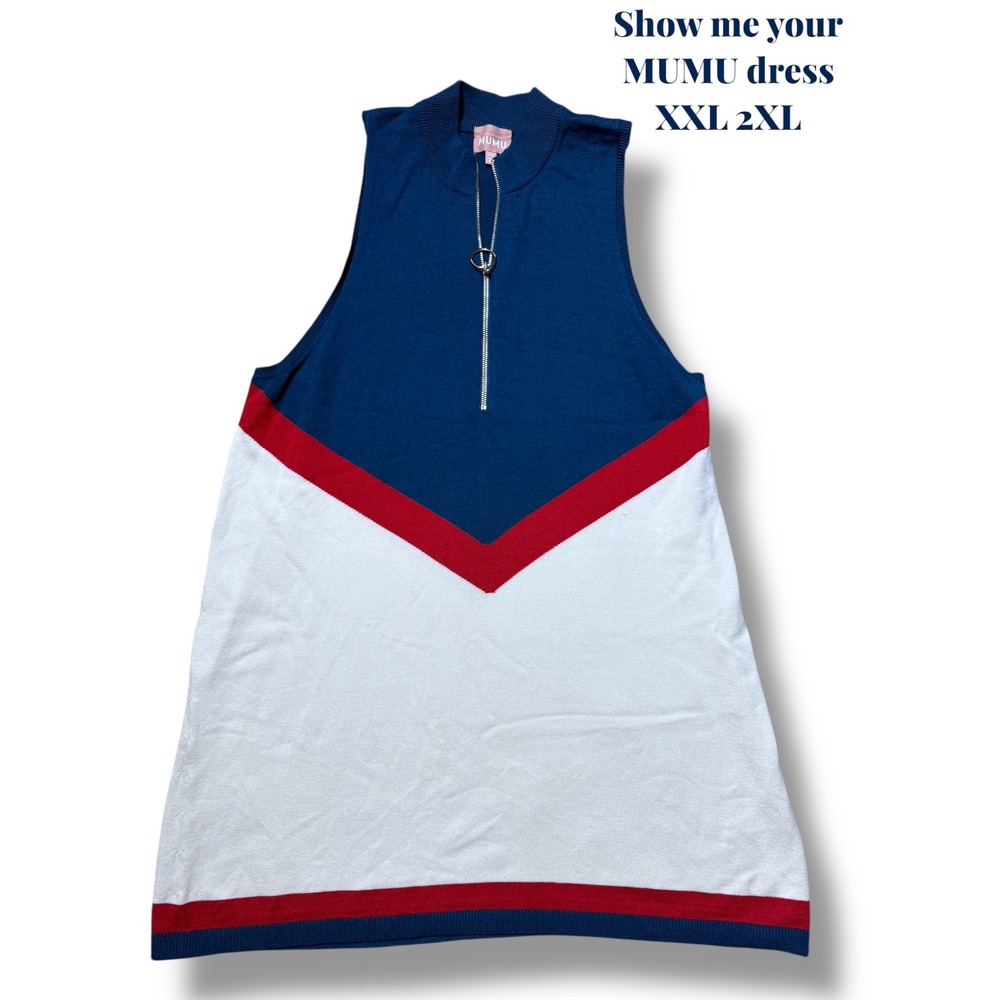 Show Me Your MuMu Navy and Red Mini Dress